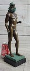 Vintage Greek God Bronze Figurine With Special Patina Artwork - Art Deco Deal