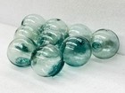Japanese Glass Fishing Floats 2 2    Lot - 9 Round Buoy Balls Authentic Vntg