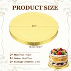 2pcs Cake Boards 6 Inch Round Cake Drums Circle Cardboard Base Gold Tone 
