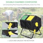 37 Gallon Compost Tumbler Dual Chamber Bpa Free 2 Sliding Doors Steel Frame