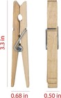 Wood Clothespins With Spring - Value Pack Of 50 Clips  Rust Resistant With Heavy