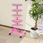 5-tier Nail Polish Display Stand With 360   Rotation And Wheels