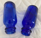  2  Bromo Seltzer Emerson Drug Co  4 Inch Cobalt Blue Medicine Bottle