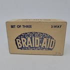Vintage Braid-aid Set Of Three 3-way Rug Braiding Making Tool Kit In Box Usa