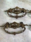 Antique Victorian Ornate Fancy Art Nouveau Brass Dresser Bureau Handle Pull