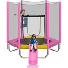 7ft Trampoline W  Slide Kids Outdoor Fun Safety Net Ladder Easy Assembly Pink
