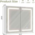 Bathroom Medicine Cabinet With Mirrors And Led Lights Double Doors Wall Mounted