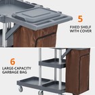 Commercial Cleaning Cart Janitorial 3-shelf On Wheels 300 Lbs Housekeeping Cart
