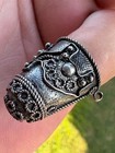Antique Sterling Silver Egyptian Style Thimble     Camel Motif     Chatelaine Sewing