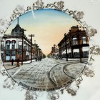 Albuquerque Street Nm New Mexico Antique Souvenir China Trinket Dish Plate