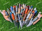 Lot Of 20 Handmade Damascus Steel Skinner Hunting Knives 6  Inc Camping Hunting