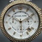 Michael Kors Parker Chronograph Watch Women 39mmwhite Dial Two Tone Date Newbatt