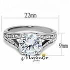 Women s 3 17 Ct Round Cut Zirconia Stainless Steel Engagement Ring Size 5-10