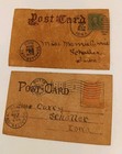 Two Antique Circa 1907 Leather Postcards Lot