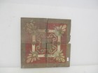 Victorian Ceramic Floor Tiles Terracotta Antique Old Floral French X4 Set 7 w
