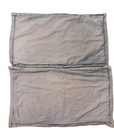 Vtg Ralph Lauren 2 Pc Denim Blue Jean Pillow Shams King Size Metal Buttons 