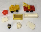 Vintage Fisher Price Little People Assorted Lot Tables Chairs Trucks Dog Bed