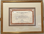 Original A c  Gilbert Company Stock Certificate - 100 Shares - Framed And Matted