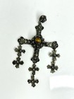 Vintage Signed Taxco Mexico Tiger Eye Sterling Silver 925 Yalalag Cross Pendant
