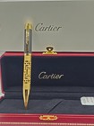 Beautiful Cartier Crocodile Black golden Design Body  blue Ink ballpoint Pen