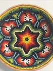 Huichol Beaded Gourd Bowl Glass 4 25 Folk Art Peyote
