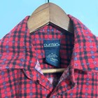 Vintage Puritan Mens Flannel Shirt Size M Red Checkered Long Sleeve Button Up