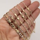 Solid 10k Gold Diamond-cut Mariner Link Chain Anklet Yellow White Gold All Sizes