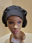 Solid Black Women s Bouffant Surgical Scrub Hat cap Handmade