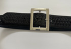 Tex Shoemaker   Sons Black Leather Basketweave Police Duty Belt Size 34