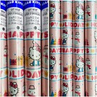  rare  Sanrio Hello Kitty Pink 25 Sq Ft Wrapping Paper Happy Holidays Christmas 