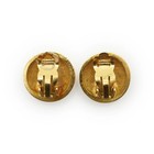 Authentic Chanel Vintage Gold Plated Cc Logo Round Clip-on Earrings