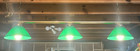 48  3 Lamp Billiard pool Game Room Light W  Plastic Green Shades Very Good Cond 