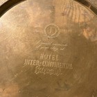 Karachi Pakistan Hotel Inter-continental 9 1 2 copper Tray Plate Vintage