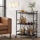 3-tier Rolling Bar Cart With Wine Rack   Glass Holder - Kitchen   Living Room Us