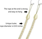 Rope Curtain Tiebacks  Curtain Tie Backs For Curtains Beige 2 Pack