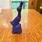 Vtg Rare Htf Lrg Blue Cobalt Duck W long Outstretched Neck Pie Vent Decorative