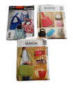 Vtg  Lot Of 10 Diy Assorted Purse tote Handles   3 Purse Tote Patterns Uncut