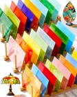 24 Sheets 4x6 Rainbow Stained Glass For Diy Crafts Mosaic Fused Glass Iridescent