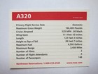 Northwest Airlines Airbus A320 Aircraft Trading Card Nwa