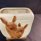 1950s Royal Copley Deer W fawn Vintage Ceramic Vase Planter 6 25    Tall Unmarked