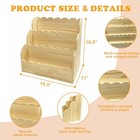Scalloped Book Shelf For Kids  3-tier Wooden Bookshelf 16 5 16 5 11in Natural