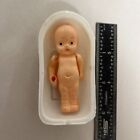Vintage Japan Celluloid Hard Plastic Baby Doll W bottle 2 1 2   and Bathtub