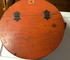 Vintage Americana Shaker Style Red  Round Sewing Lidded Box