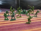 Vintage Lot Of 6 Marx Wwii American Us Soldiers Green Army Men 12 Peices Big Gun