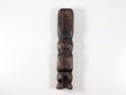 Maori Hand Carved Wood Tiki Figure 7 25  Shell Inlay New Zealand Traditional