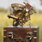 Antique Brass Sextant With Compass With Wooden Box     J  Scott London Nautical