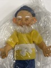Vintage Christmas Pixie Elf Gnome Japan Ornament Fancy Doll Xmas Rubber Face New