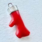 Antique Sterling Silver Natural Red Coral  mano Figa  Pendant Charm