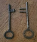 Nice Old Antique Vintage 6  Inch Long Solid Brass Skeleton Key Set Lot Of 2 Rare