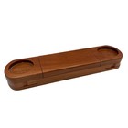 Levenger Cherry Wood Fountain Pen Storage Box W  2 Drawers And 2 Inkwell Holders